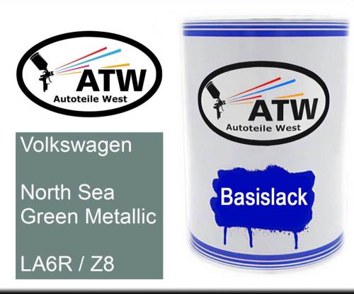 Volkswagen, North Sea Green Metallic, LA6R / Z8: 500ml Lackdose, von ATW Autoteile West.